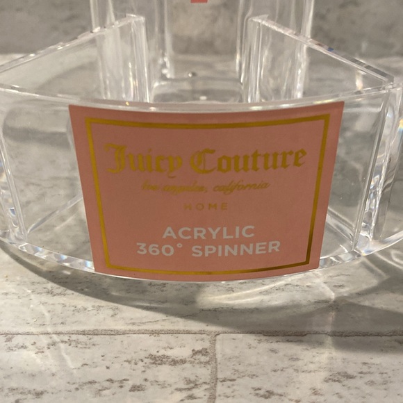Juicy Couture Home Cherry Hearts Print Acrylic 360 Spinner Cosmetics Holder - Picture 4 of 10